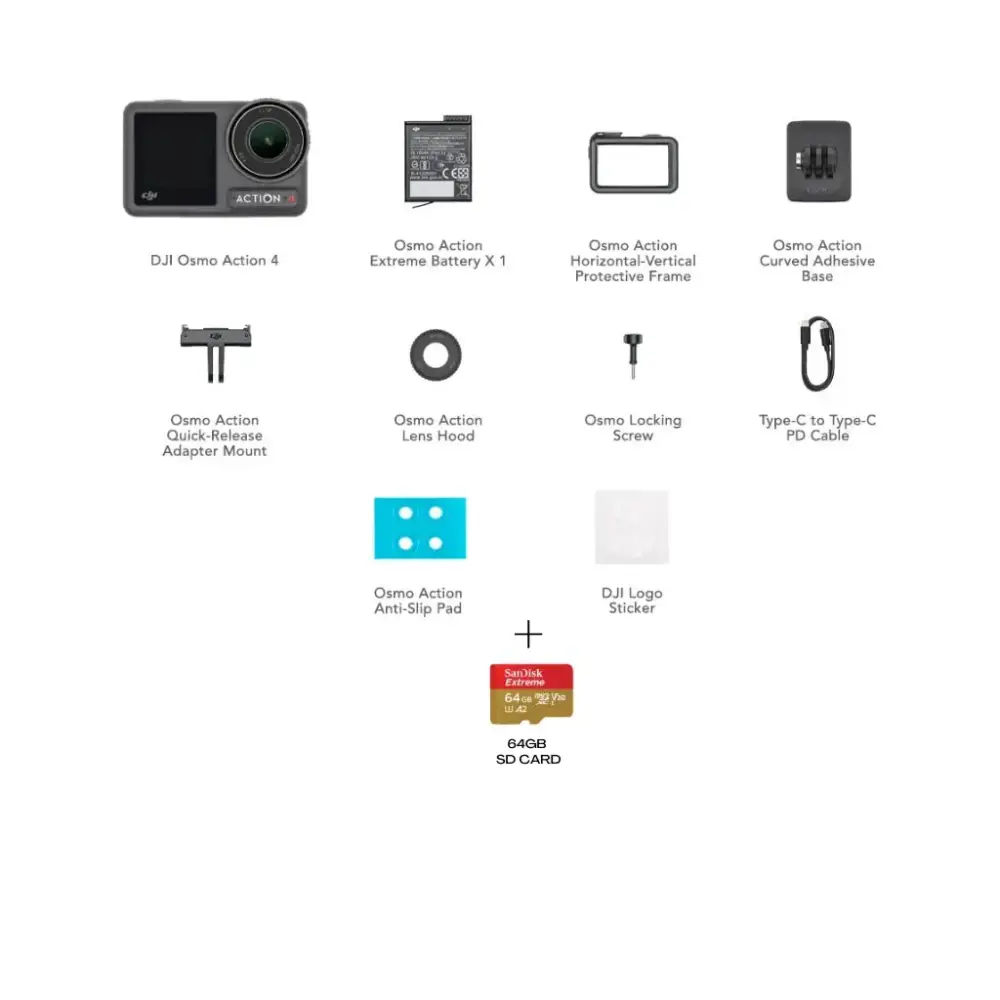 DJI Osmo Action 4 Standard & Adventure Combo + 64/128GB Micro SD Card - Image 2